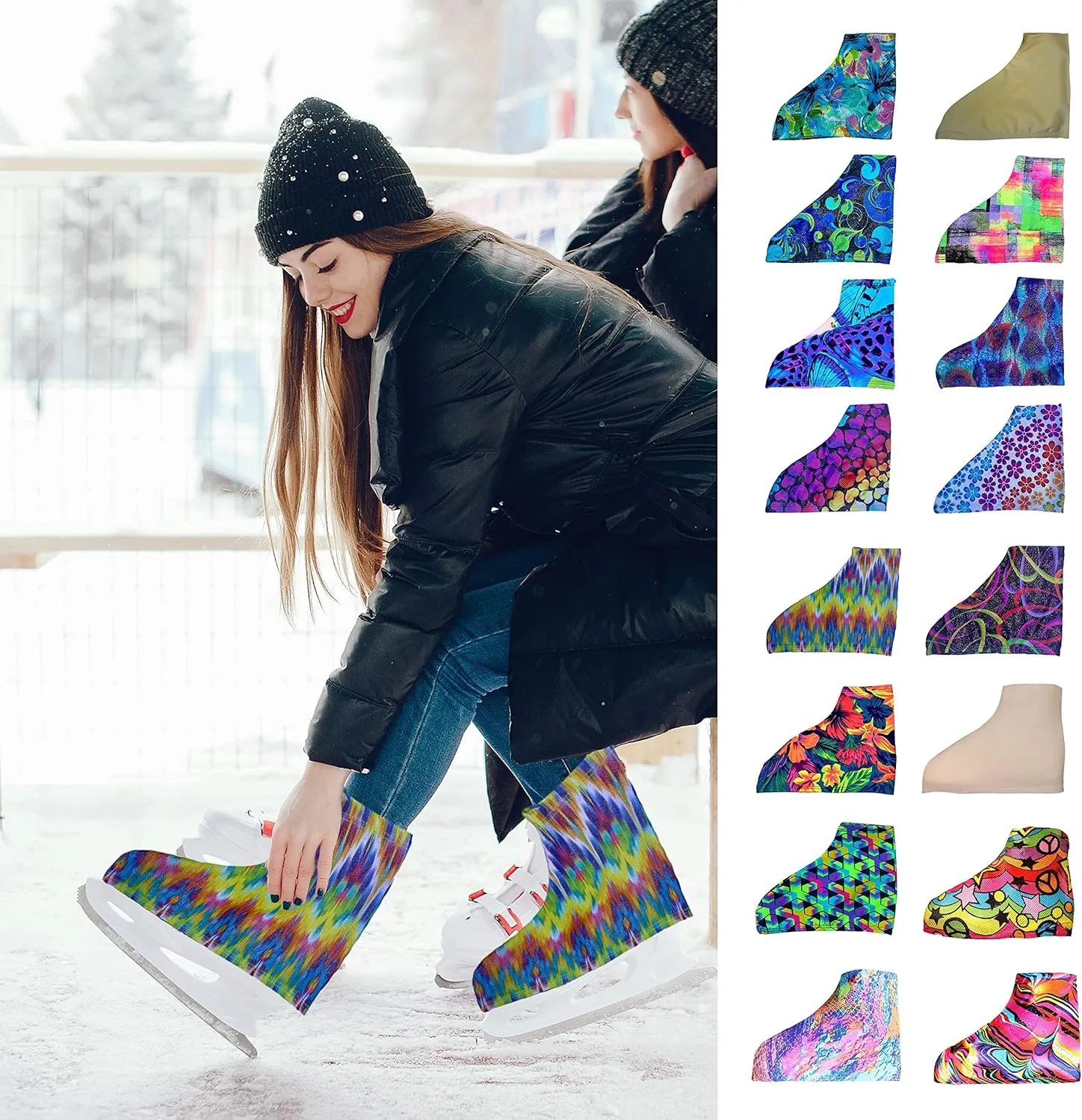 Ice Fire 1 Pair Skate Boot Covers | Durable Boot Protector for Ice/Figure/Roller Skate | Universal Size | Skating Accessory