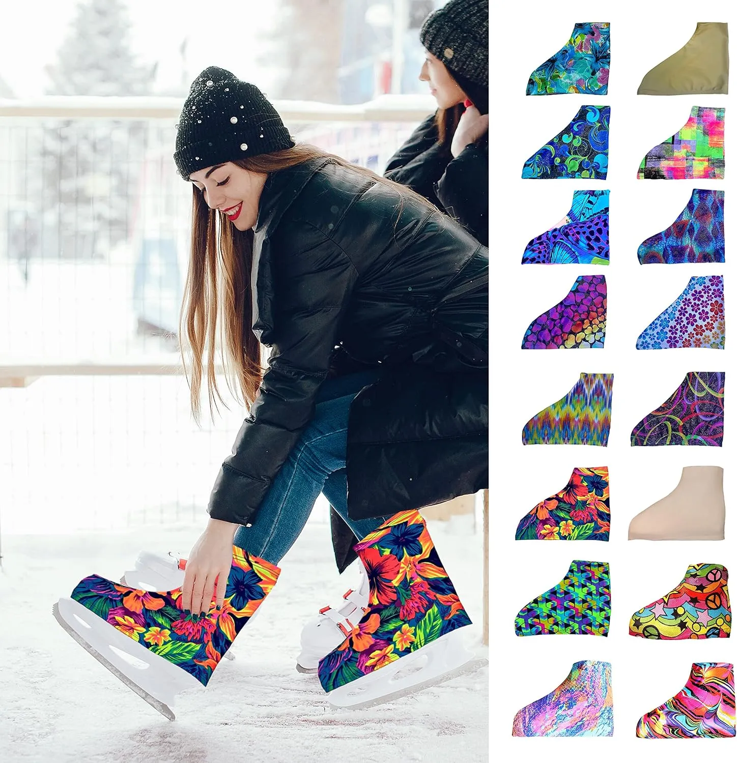 Ice Fire 1 Pair Skate Boot Covers | Durable Boot Protector for Ice/Figure/Roller Skate | Universal Size | Skating Accessory