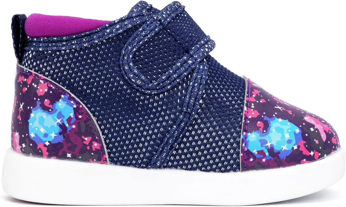 ikiki Sneaks Shoes for Toddlers and Little Kids. Roomy fit Sneakers - Note: Non Squeaking - Vegan Leather Toe and Heel