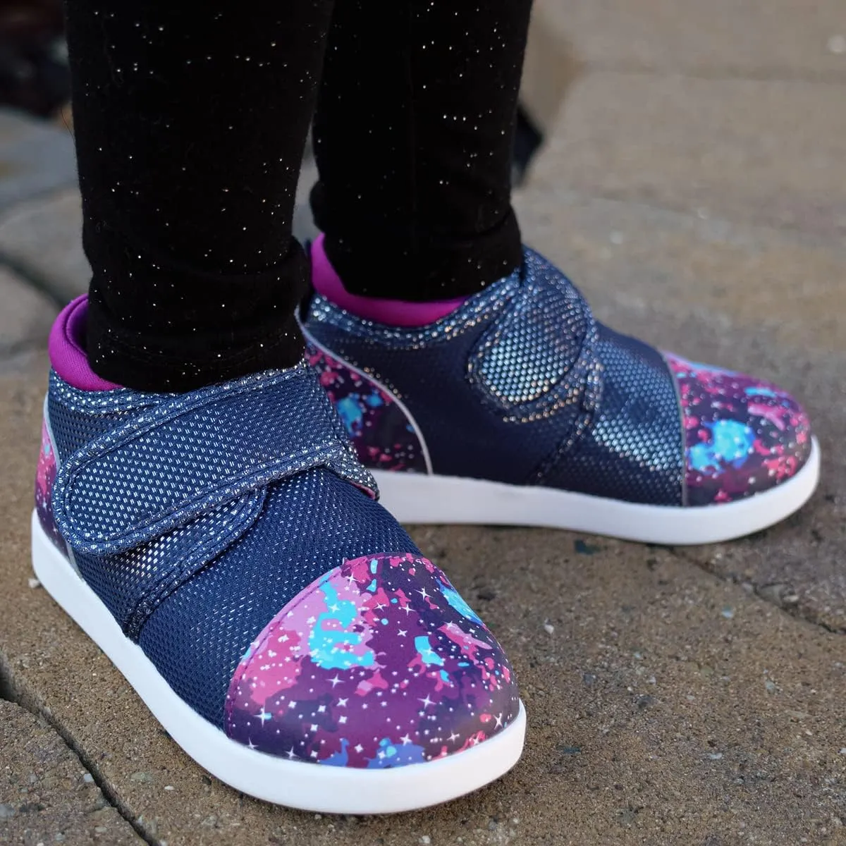 ikiki Sneaks Shoes for Toddlers and Little Kids. Roomy fit Sneakers - Note: Non Squeaking - Vegan Leather Toe and Heel