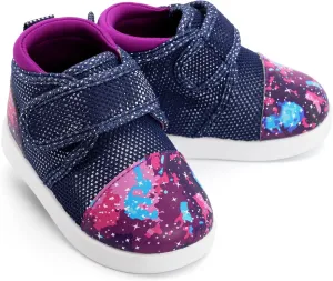 ikiki Sneaks Shoes for Toddlers and Little Kids. Roomy fit Sneakers - Note: Non Squeaking - Vegan Leather Toe and Heel