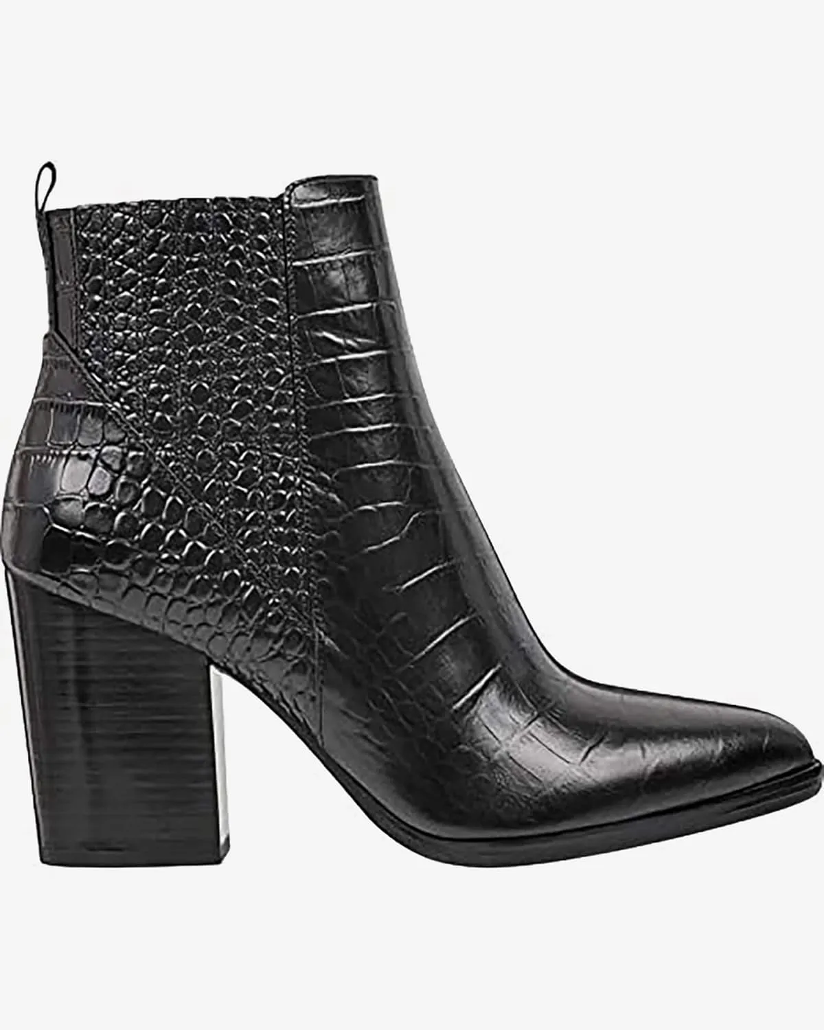 Imily Bela Womens Ankle Boots Pointed Toe Chunky Stacked Mid Heeled Faux Suede Leather Booties