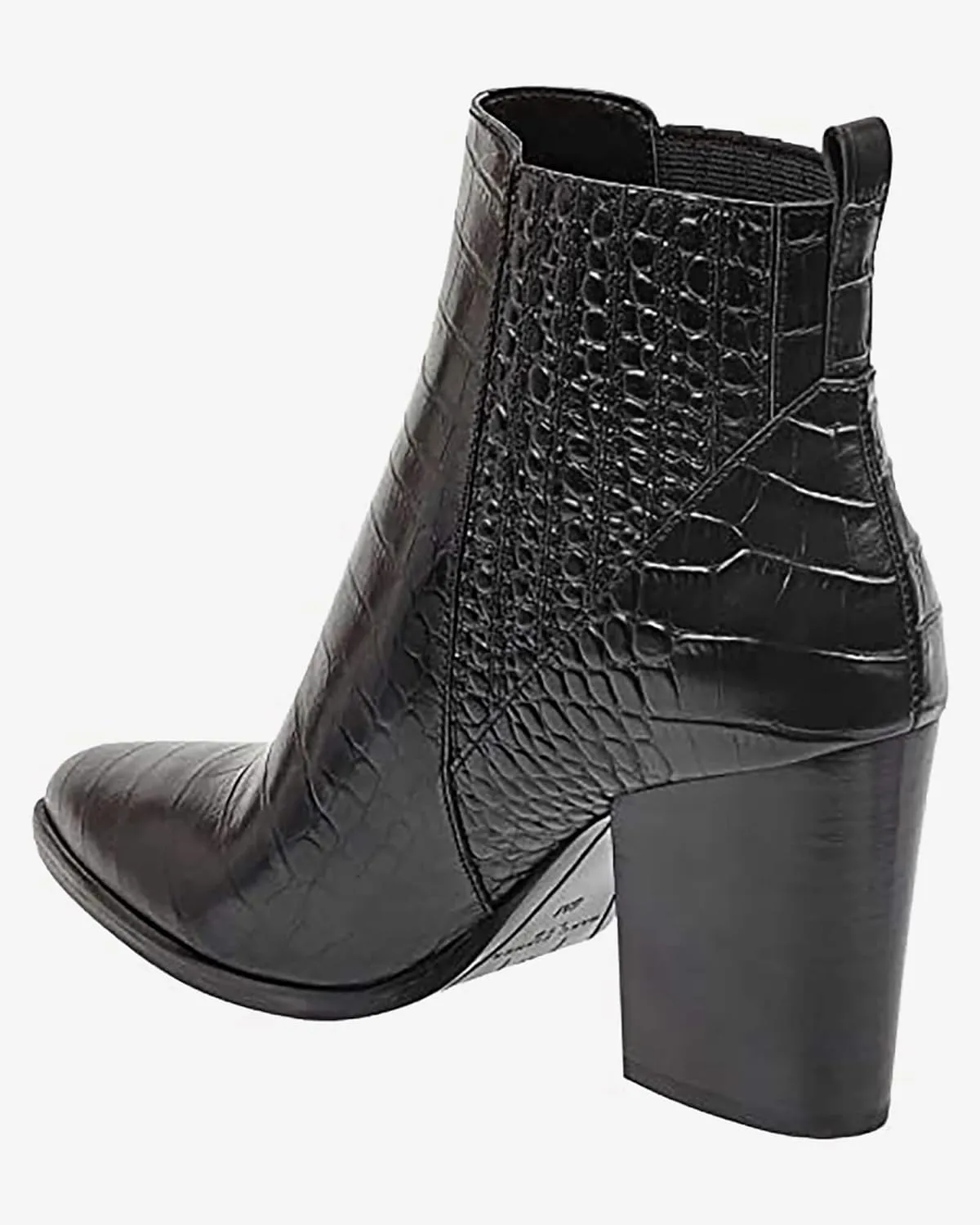 Imily Bela Womens Ankle Boots Pointed Toe Chunky Stacked Mid Heeled Faux Suede Leather Booties