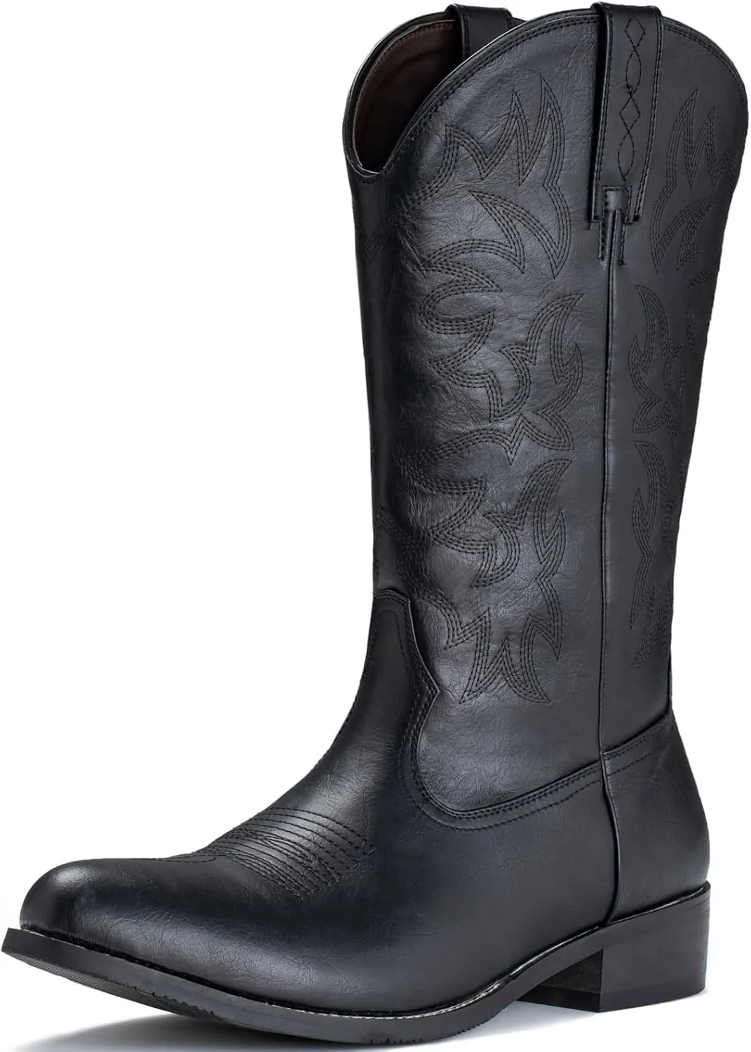 IUV Cowboy Boots For Men Western Boot Durable Classic Embroidered Snip Toe Boots