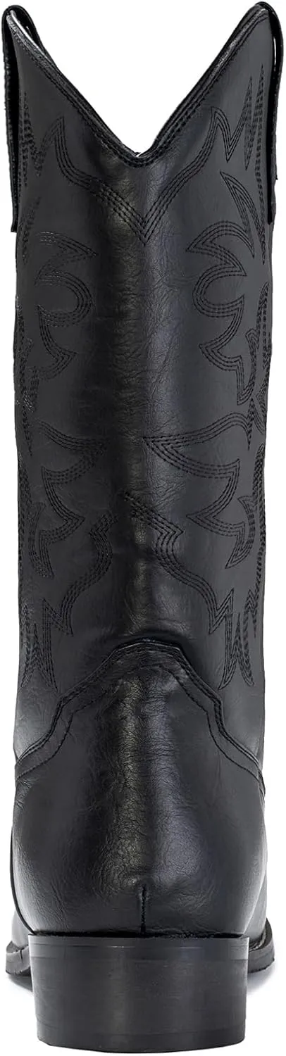IUV Cowboy Boots For Men Western Boot Durable Classic Embroidered Snip Toe Boots