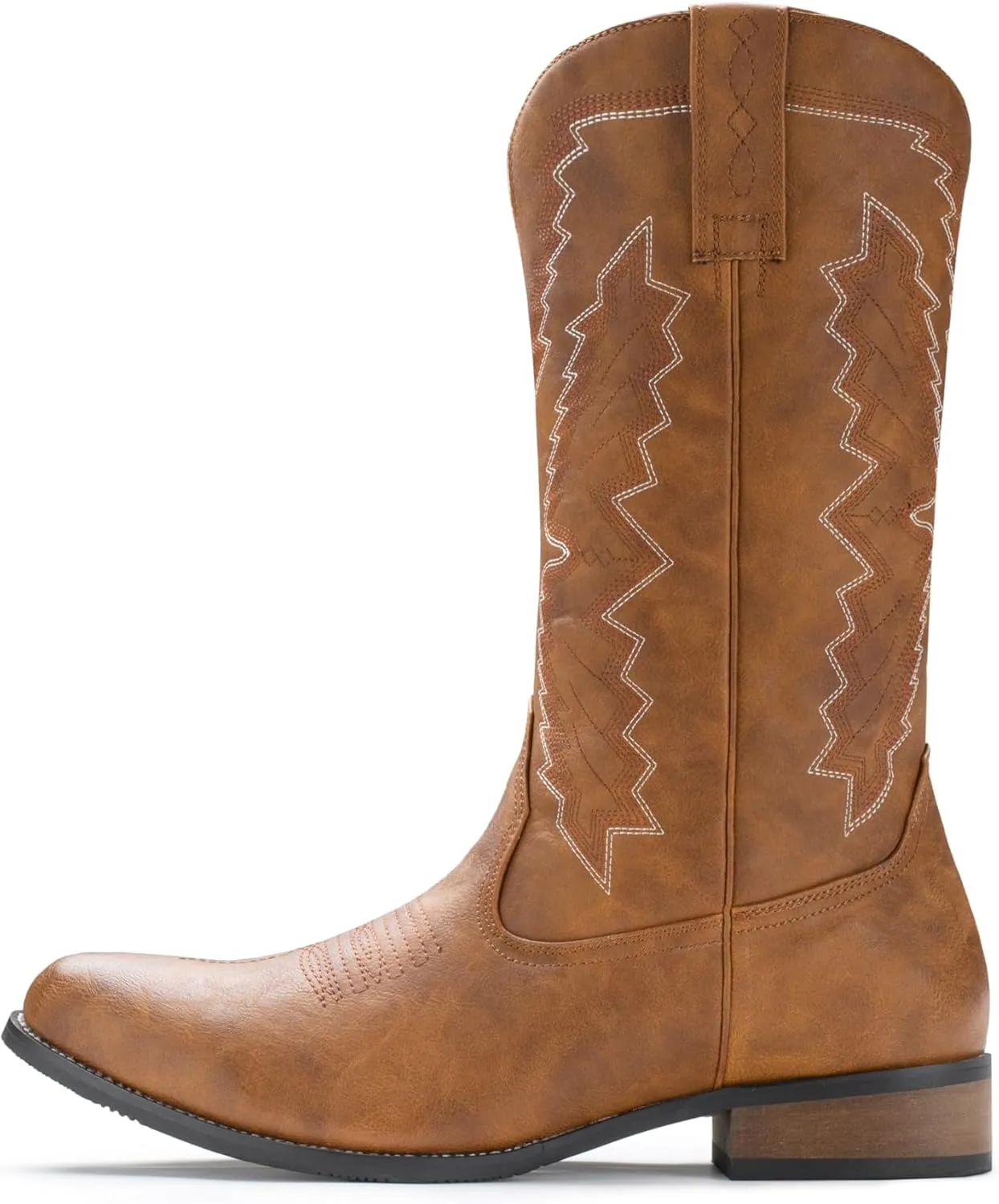 IUV Cowboy Boots For Men Western Boot Embroidered Square Toe Traditional Hunting Working Boots
