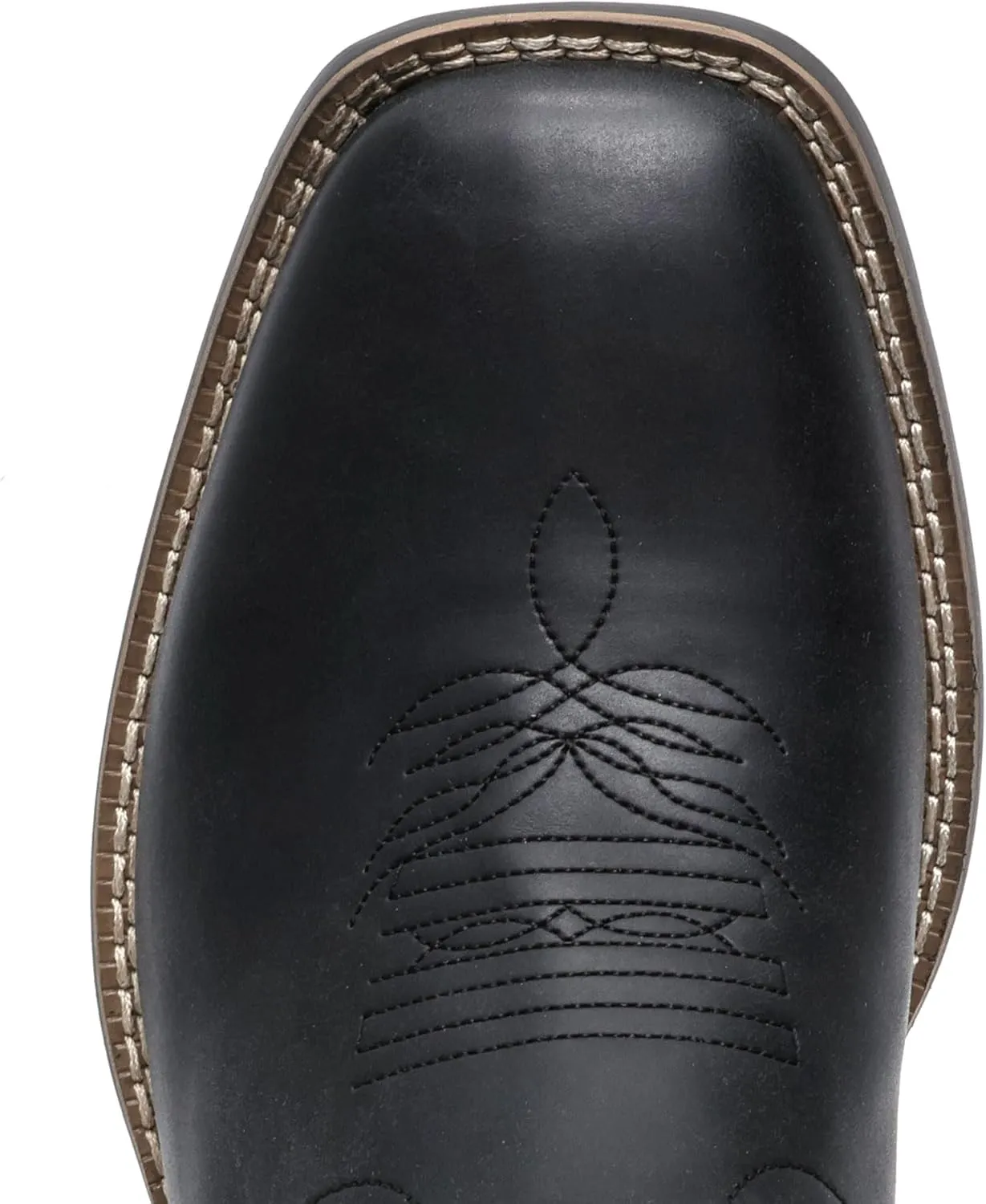 IUV Cowboy Boots For Men with Wide Square Toe Western Retro Boot Durable Classic Fashionable Embroidered Pull On Slip Resistant Boots