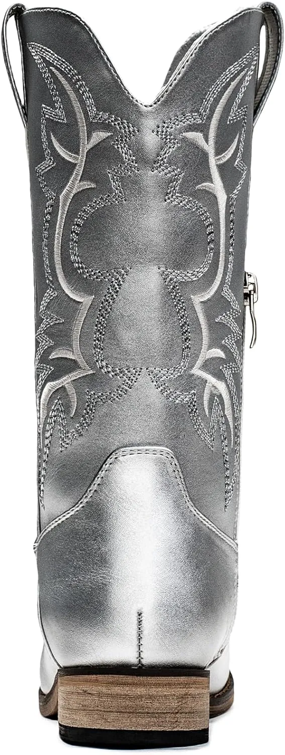 IUV Cowgirl Boots Cowboy Boots For Girls Boys Kids Toddler Fashion Western Boots Mid Calf Riding Shoes