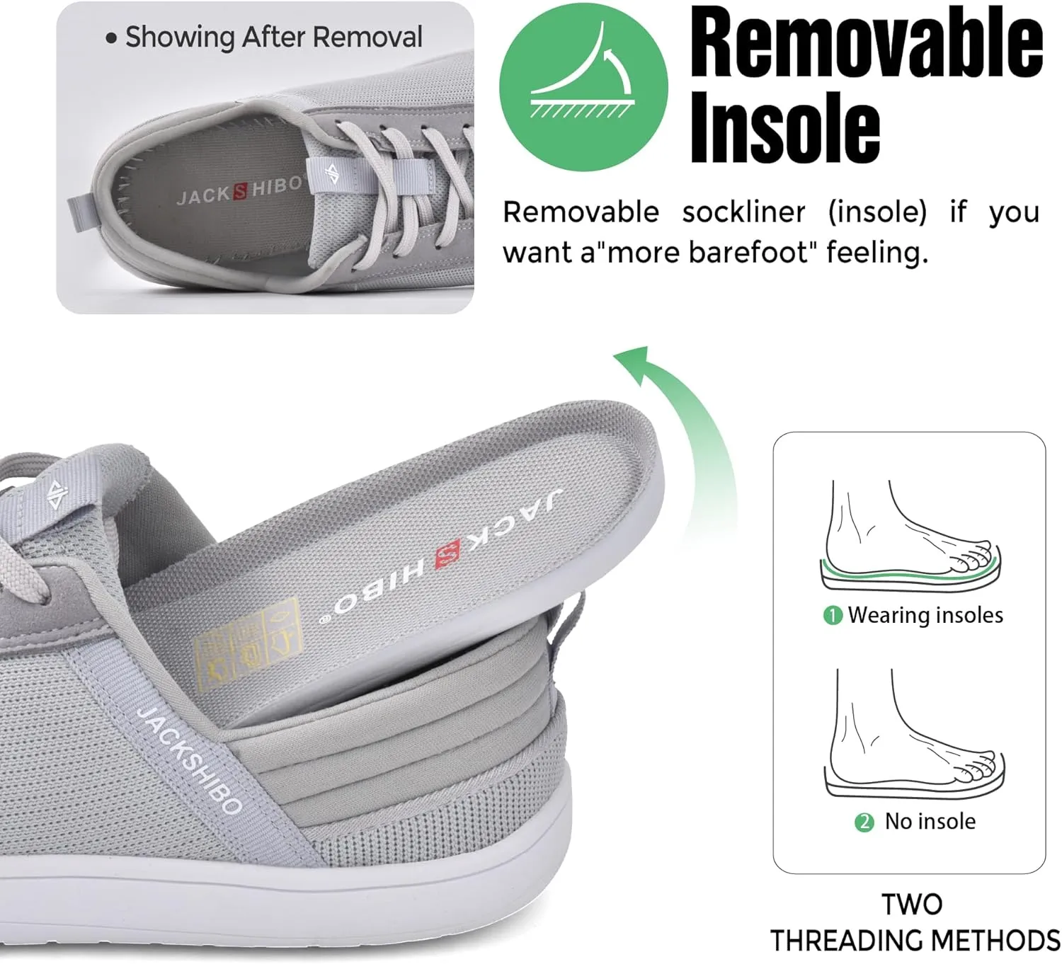 JACKSHIBO Men's Dress Sneakers Fashion Oxfords Business Casual Shoes Wide Toe Box Barefoot Minimalist Walking Sneakers Zero Drop Sole