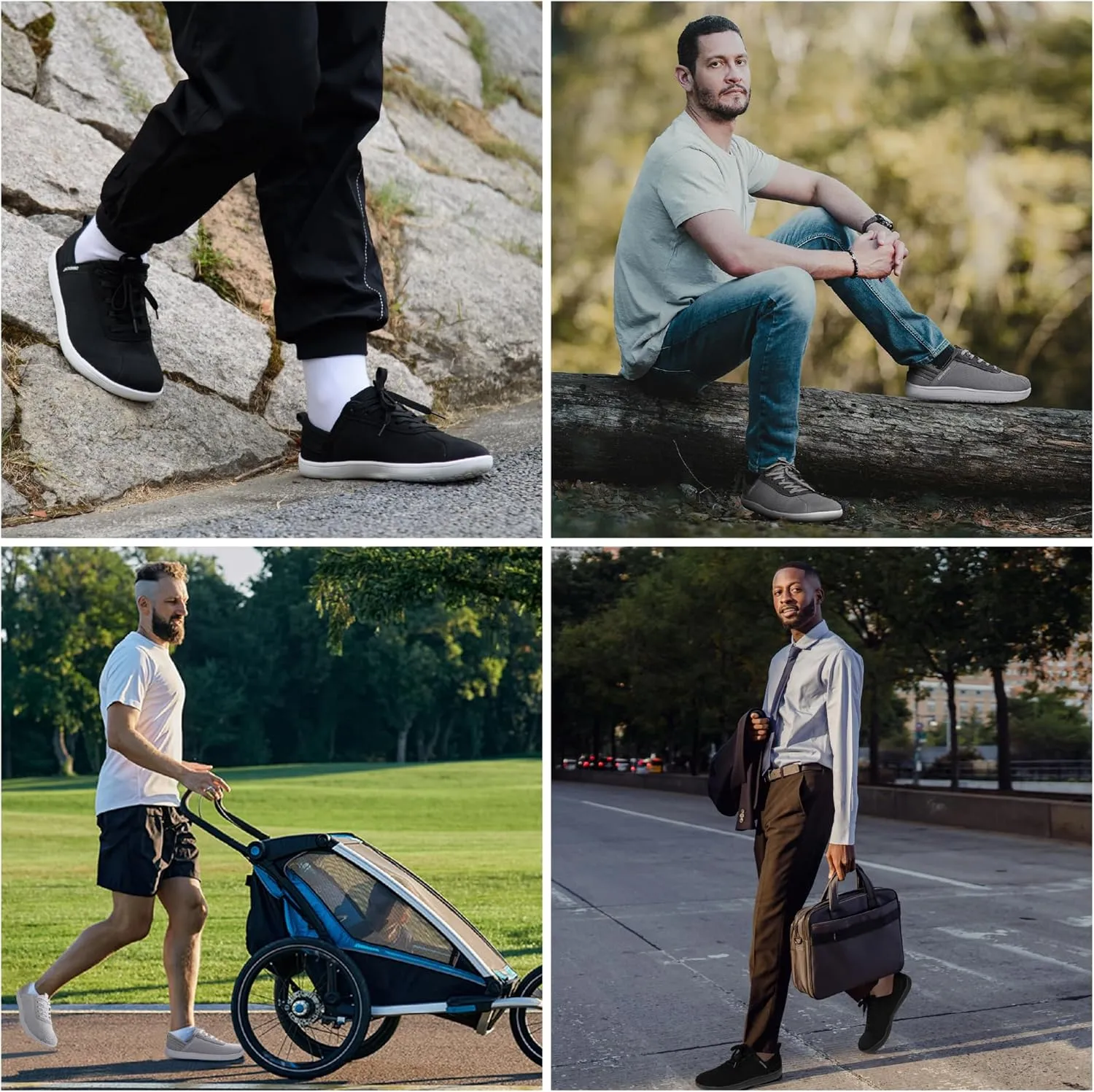 JACKSHIBO Men's Dress Sneakers Fashion Oxfords Business Casual Shoes Wide Toe Box Barefoot Minimalist Walking Sneakers Zero Drop Sole
