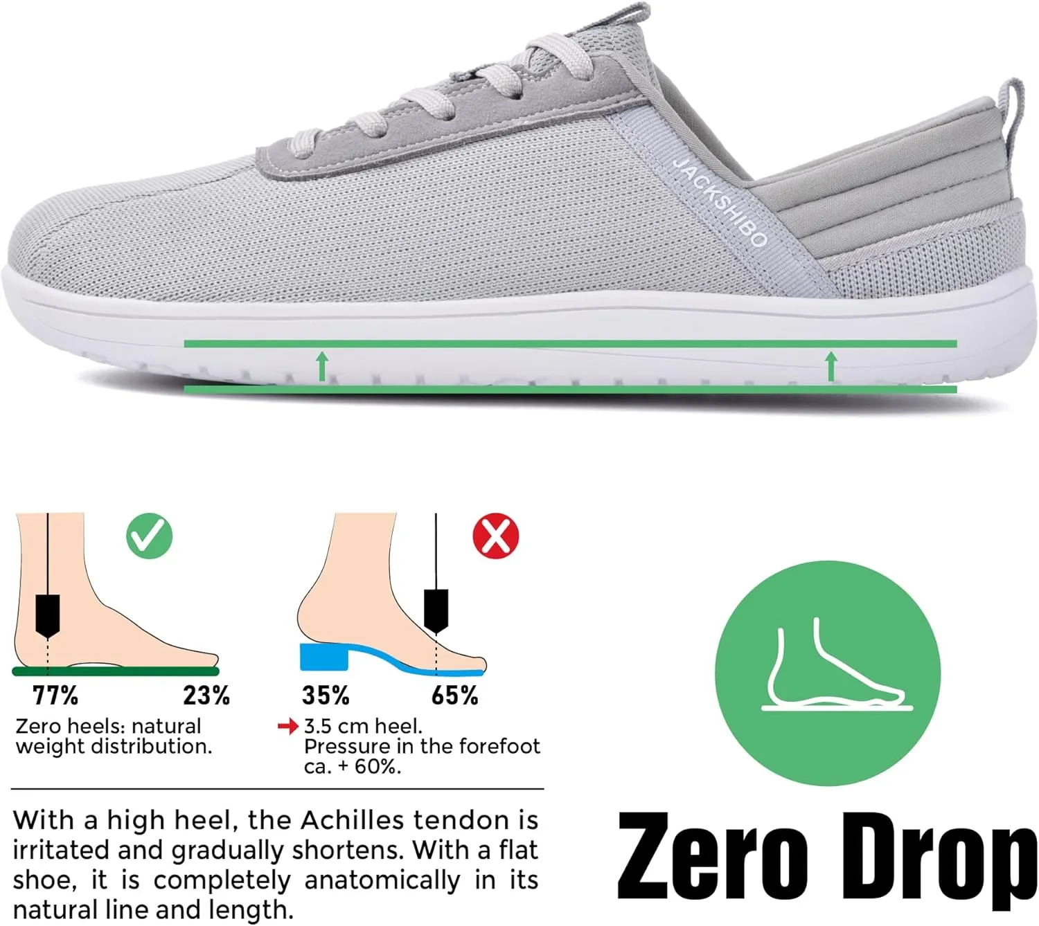 JACKSHIBO Men's Dress Sneakers Fashion Oxfords Business Casual Shoes Wide Toe Box Barefoot Minimalist Walking Sneakers Zero Drop Sole