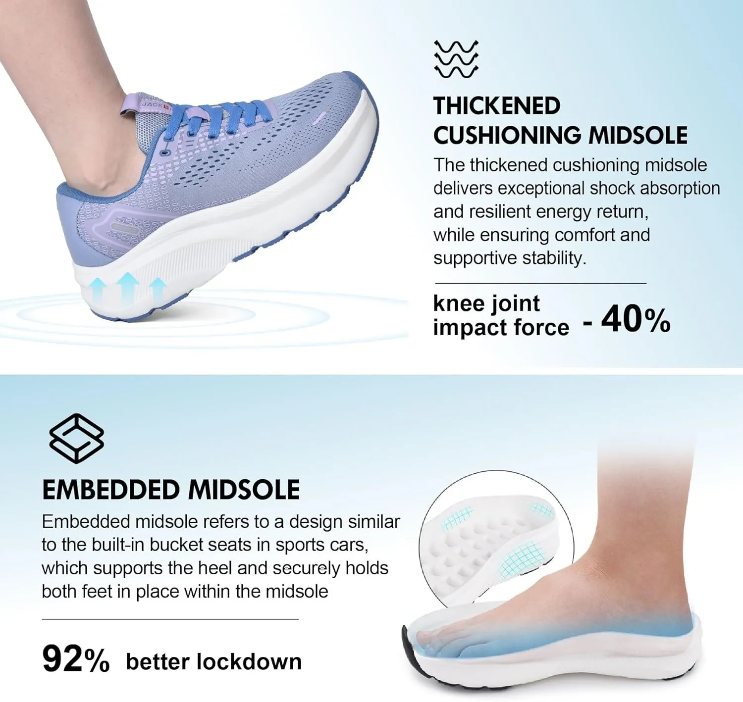 JACKSHIBO Wide Toe Box Shoes Women Arch Support Wide Sneakers for Running Walking Athletic Tennis Orthopedic Plantar Fasciitis Workout Flux Footwear with Thick Cushion Zero Drop Sole Width Shoes