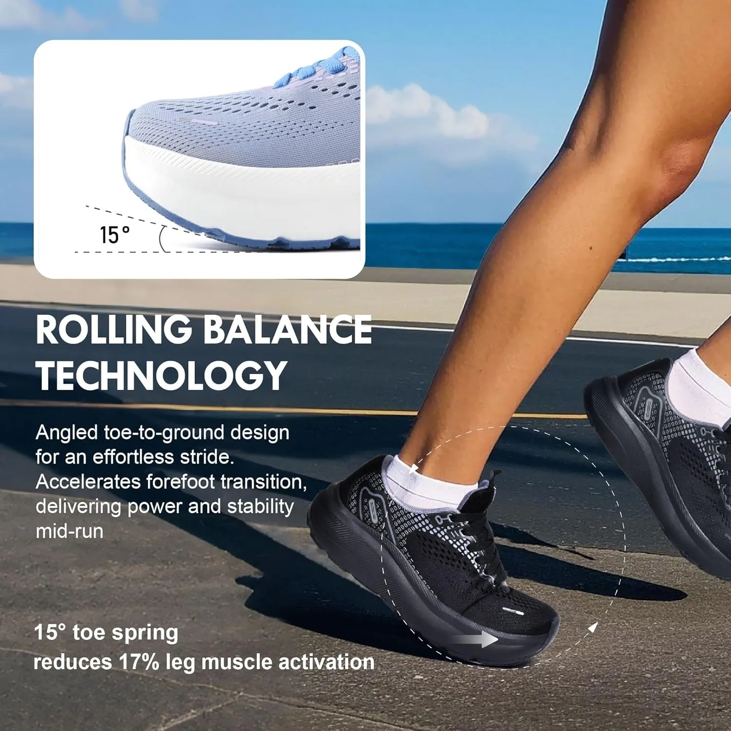 JACKSHIBO Wide Toe Box Shoes Women Arch Support Wide Sneakers for Running Walking Athletic Tennis Orthopedic Plantar Fasciitis Workout Flux Footwear with Thick Cushion Zero Drop Sole Width Shoes
