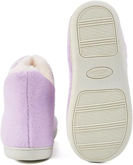 JadeRich Unisex Solid Color Slippers Coral Fleece Upper Heel Covering Warm Winter House Boots