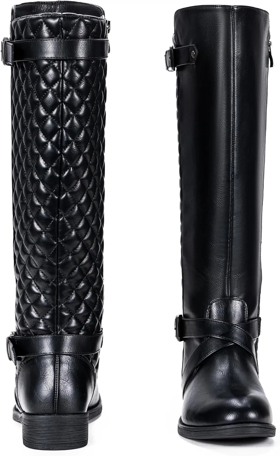 Jeossy Women's Knee High Riding Tall Boots, Comfortable with Metal Buckle and Zipper Boots with Wide Calf