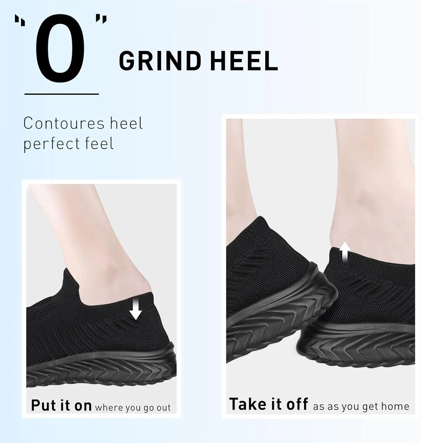 JIAFO Womens Athletic Walking Shoes, Women Slip On Shoes Sneakers, Non Slip Running Shoes for Women, Laceless Casual Breathable Lightweight Mesh Knit