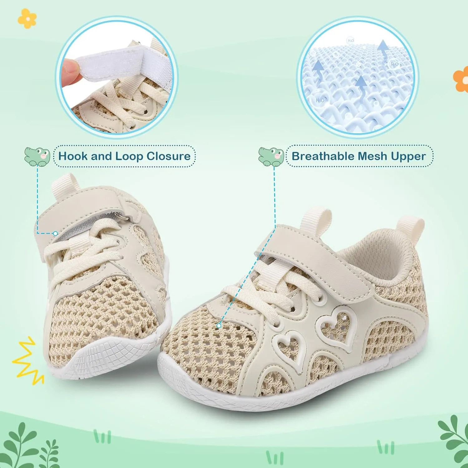 JIASUQI Toddler Shoes for Baby Girls Sneakers Barefoot Walking Shoes Running Tennis Shoes
