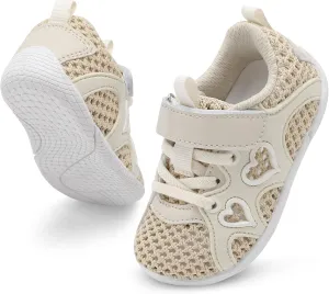 JIASUQI Toddler Shoes for Baby Girls Sneakers Barefoot Walking Shoes Running Tennis Shoes