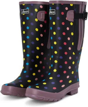 Jileon Extra Wide Calf Rain Boots - Ideal for Wide Feet, Ankles & Calves - Fit 16 to 23” Calves - Durable & Waterproof