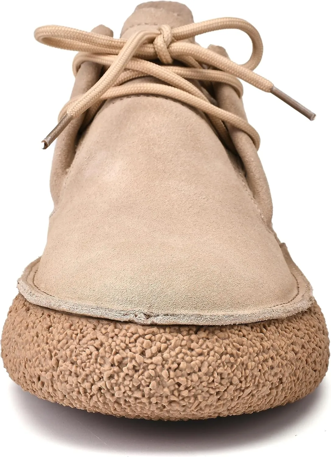 JIONS Mens Ankle Desert Chukka Boots Lace Up Suede Leather Shoes Round Toe Platform Deck Boots