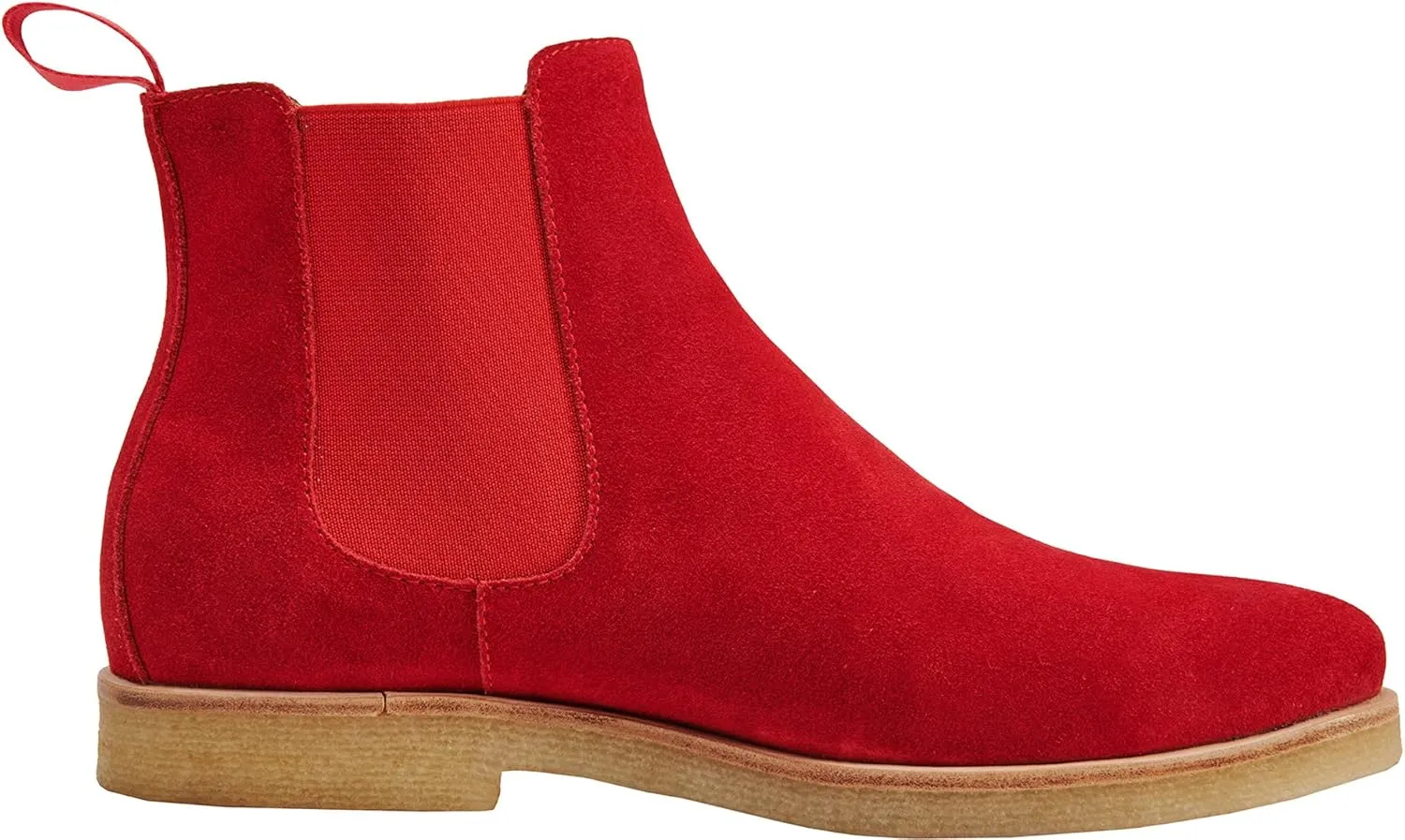 JIONS Slip-on Suede Chelsea Boots Men, Genuine Leather Ankle Dress Bootie with Crepe Sole