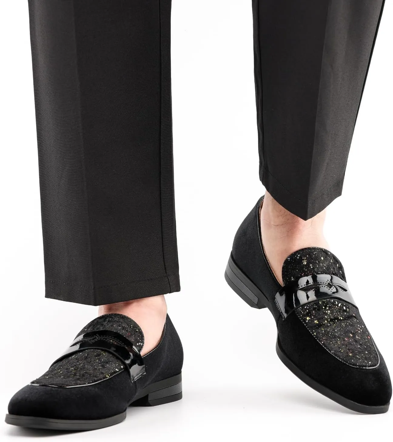 JITAI Mens Velvet Loafers Dress Shoes Loafers for Men Tuxedo Suit Shoes