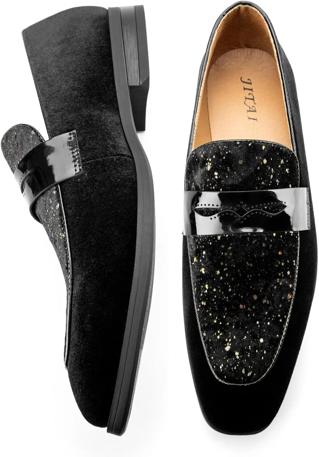 JITAI Mens Velvet Loafers Dress Shoes Loafers for Men Tuxedo Suit Shoes