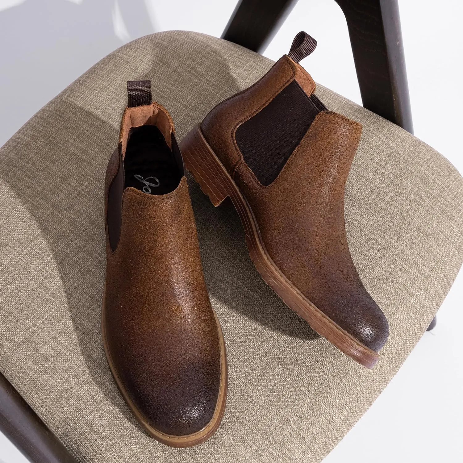 Jousen Men's Chelsea Boots Leather Distressed Boots for Men