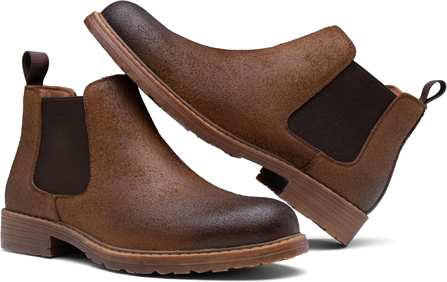Jousen Men's Chelsea Boots Leather Distressed Boots for Men