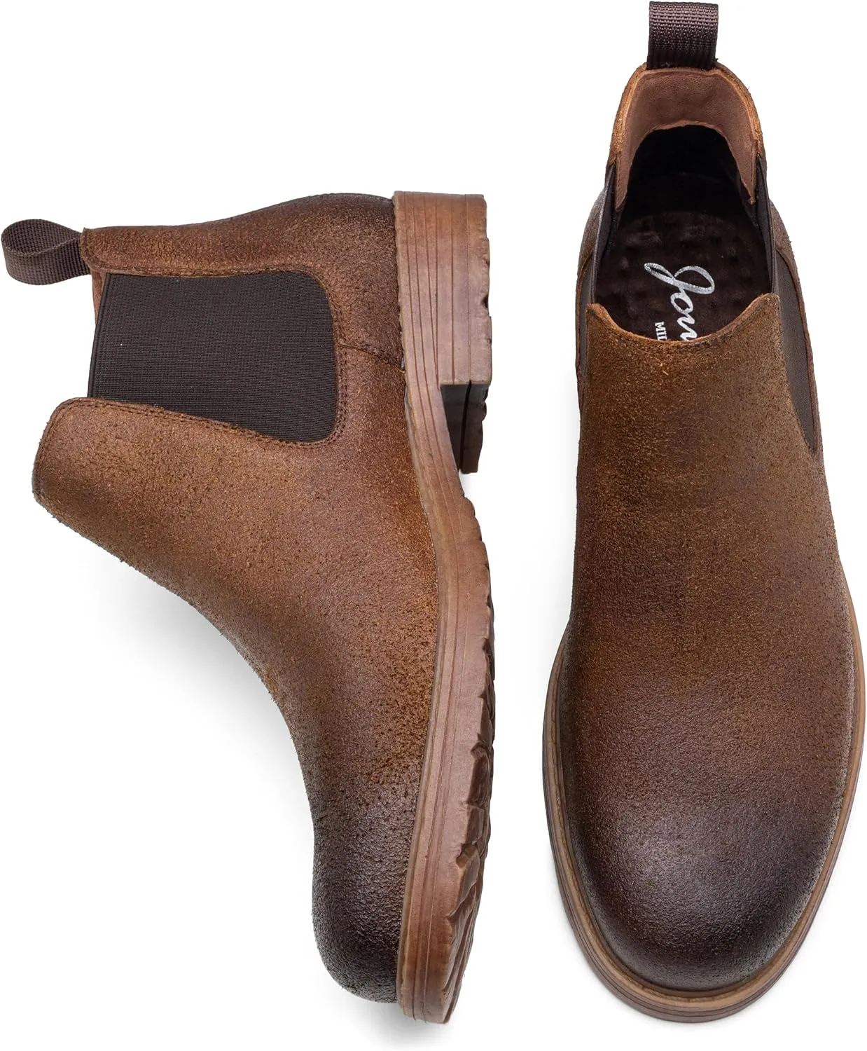 Jousen Men's Chelsea Boots Leather Distressed Boots for Men