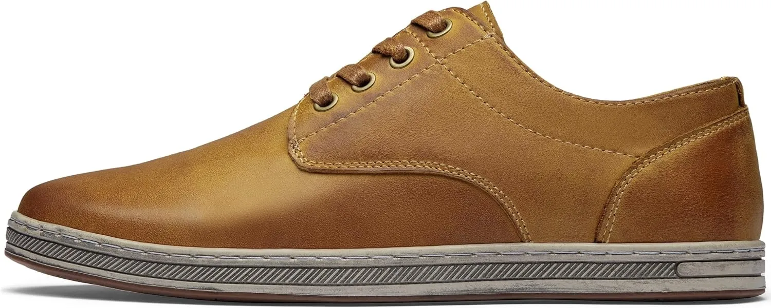 Jousen Men's Fashion Sneakers Leather Retro Casual Shoes for Men Breathable Dress Mens Sneakers
