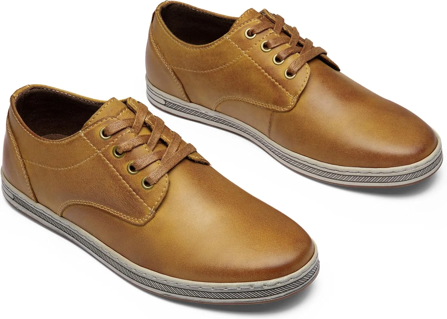 Jousen Men's Fashion Sneakers Leather Retro Casual Shoes for Men Breathable Dress Mens Sneakers