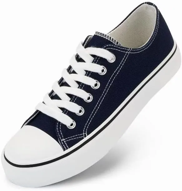 JUDIS Women’s Lace Up Canvas Shoes Low Top Fashion Sneakers Casual Tennis Walking Shoes