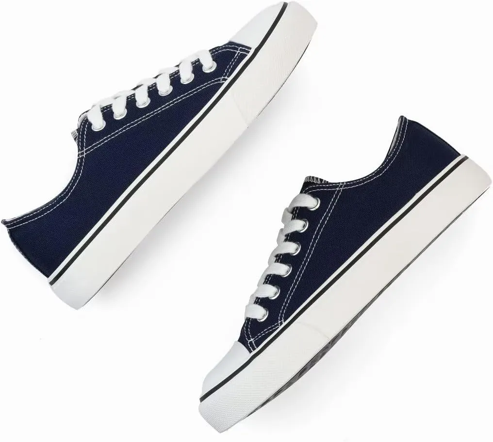 JUDIS Women’s Lace Up Canvas Shoes Low Top Fashion Sneakers Casual Tennis Walking Shoes