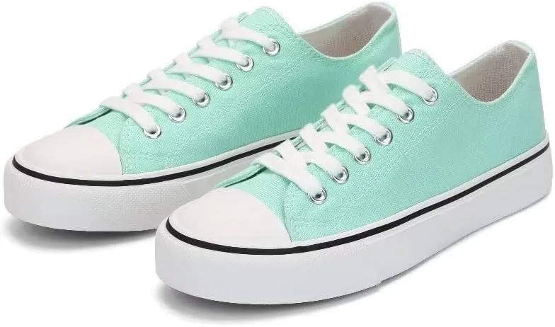 JUDIS Women’s Lace Up Canvas Shoes Low Top Fashion Sneakers Casual Tennis Walking Shoes