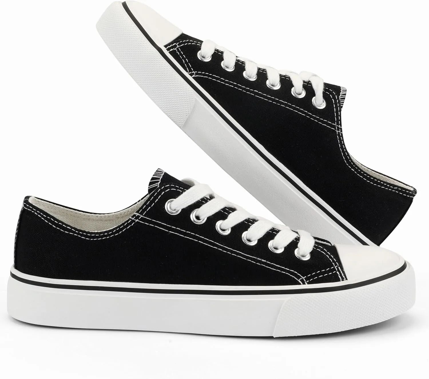JUDIS Women’s Lace Up Canvas Shoes Low Top Fashion Sneakers Casual Tennis Walking Shoes