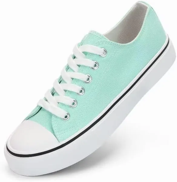 JUDIS Women’s Lace Up Canvas Shoes Low Top Fashion Sneakers Casual Tennis Walking Shoes