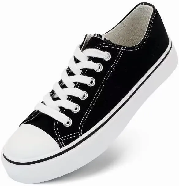 JUDIS Women’s Lace Up Canvas Shoes Low Top Fashion Sneakers Casual Tennis Walking Shoes