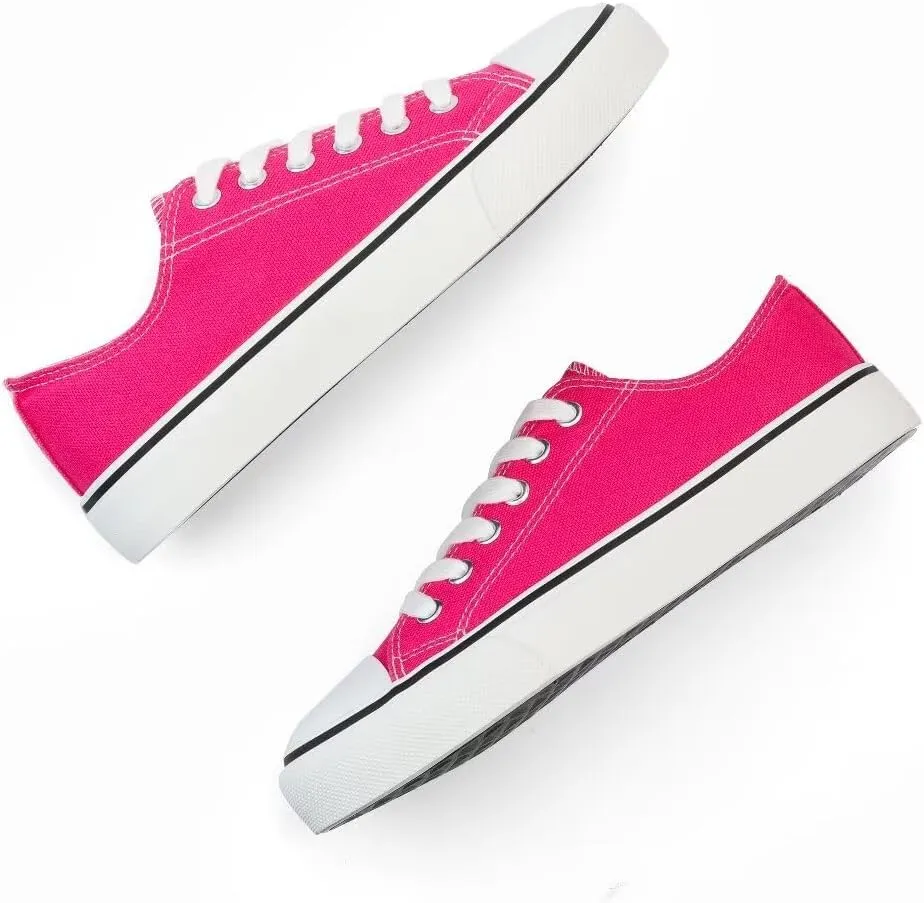 JUDIS Women’s Lace Up Canvas Shoes Low Top Fashion Sneakers Casual Tennis Walking Shoes