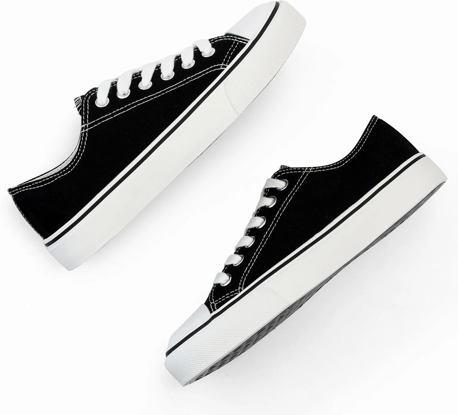 JUDIS Women’s Lace Up Canvas Shoes Low Top Fashion Sneakers Casual Tennis Walking Shoes