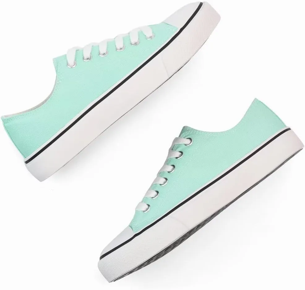 JUDIS Women’s Lace Up Canvas Shoes Low Top Fashion Sneakers Casual Tennis Walking Shoes