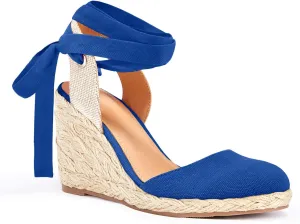 Juliet Holy Womens Lace up Espadrilles Closed Toe Wedges Sandals Strappy Slingback Platform Heels