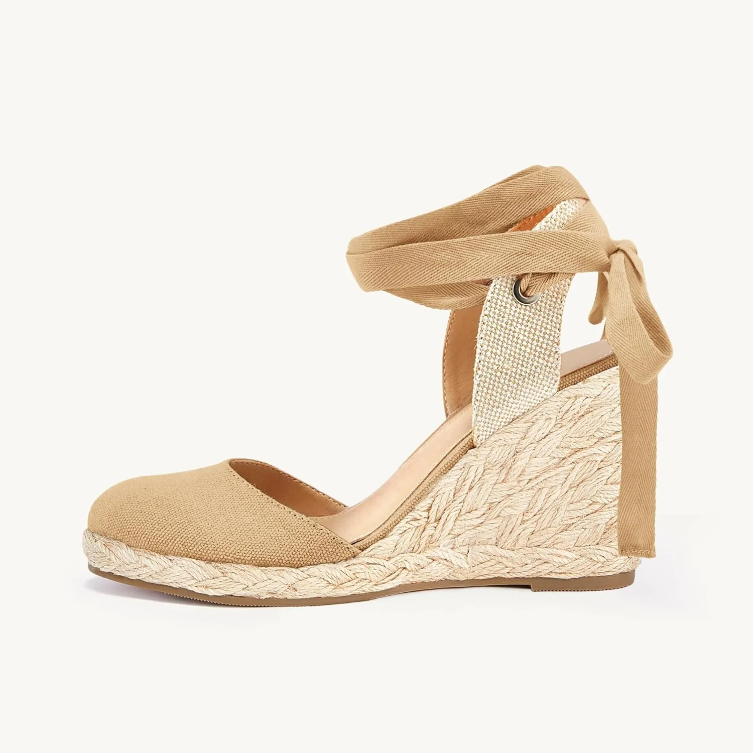 Juliet Holy Womens Lace up Espadrilles Closed Toe Wedges Sandals Strappy Slingback Platform Heels