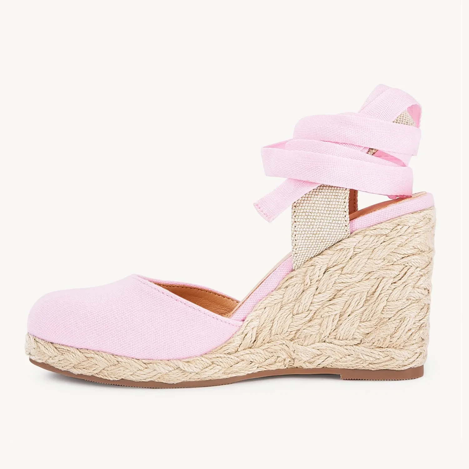 Juliet Holy Womens Lace up Espadrilles Closed Toe Wedges Sandals Strappy Slingback Platform Heels