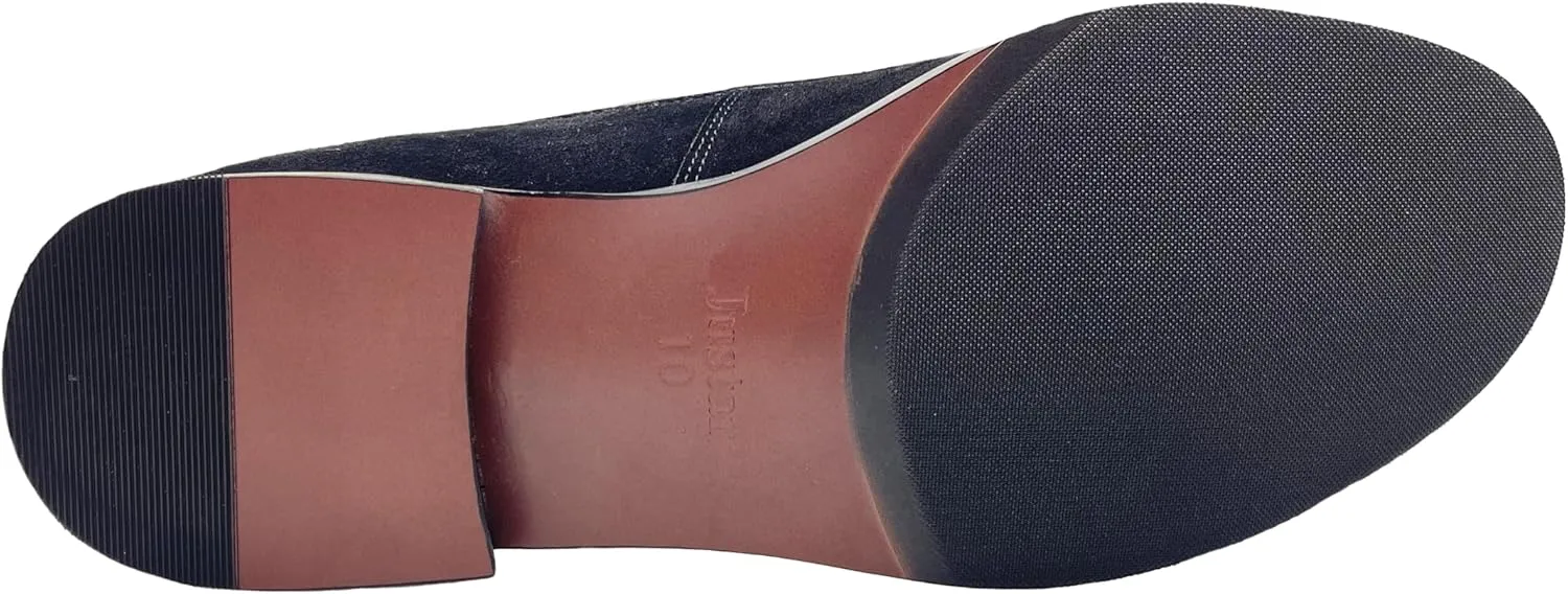 Justar Men's Leather Dress Shoes Slip-On Penny Loafers Belgian Formal Flats