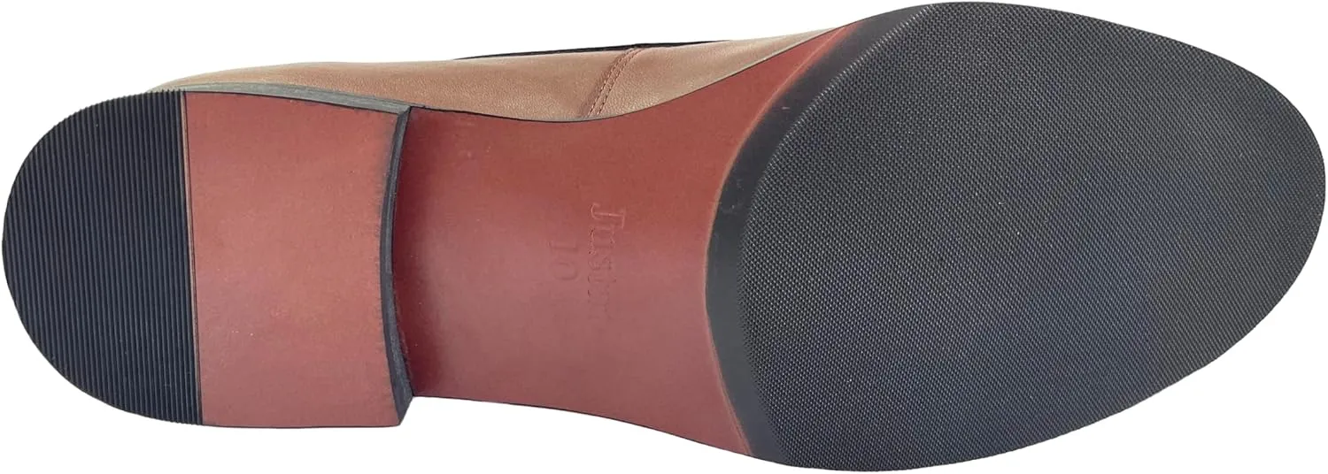 Justar Men's Leather Dress Shoes Slip-On Penny Loafers Belgian Formal Flats