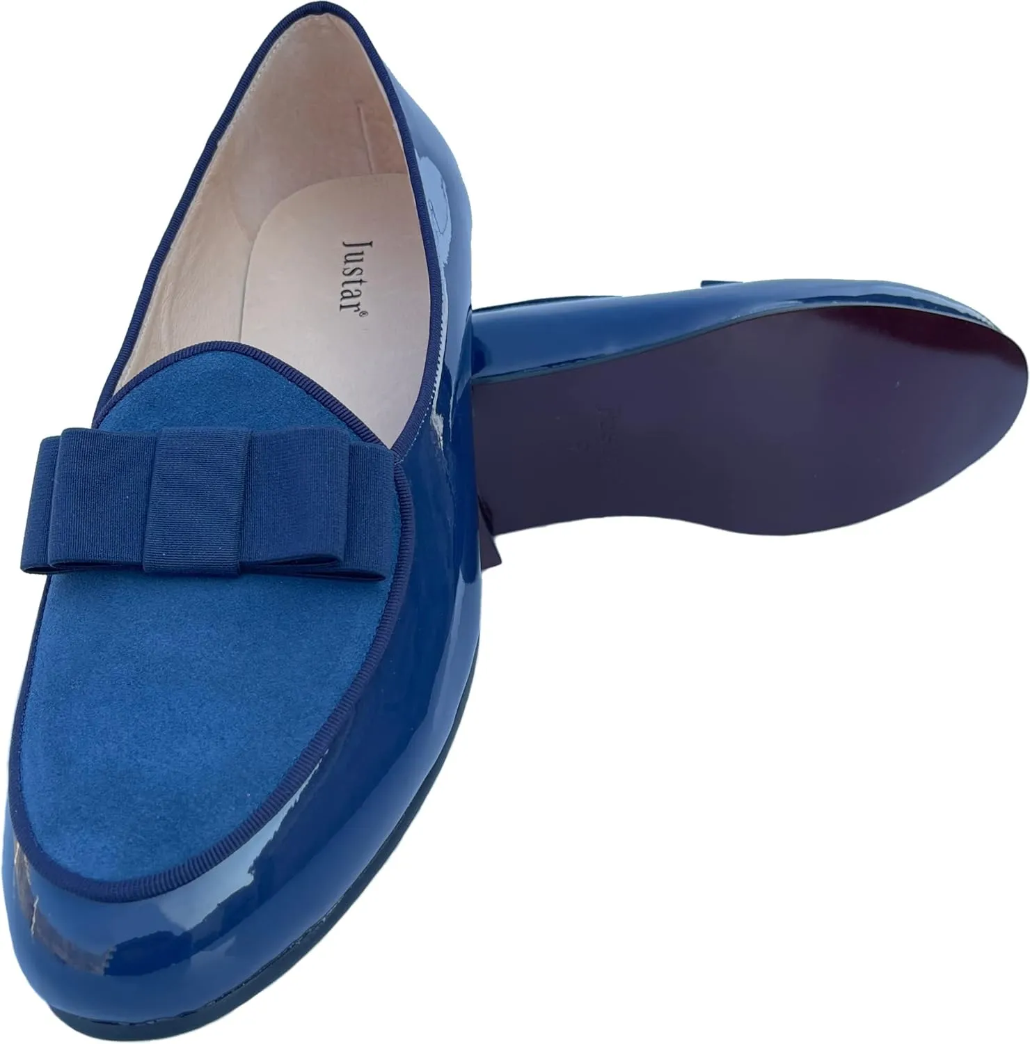 Justar Men's Leather Loafers Belgian Tuxedo Dress Shoes Slip-On Formal Prom Penny Loafers Banquet Flats