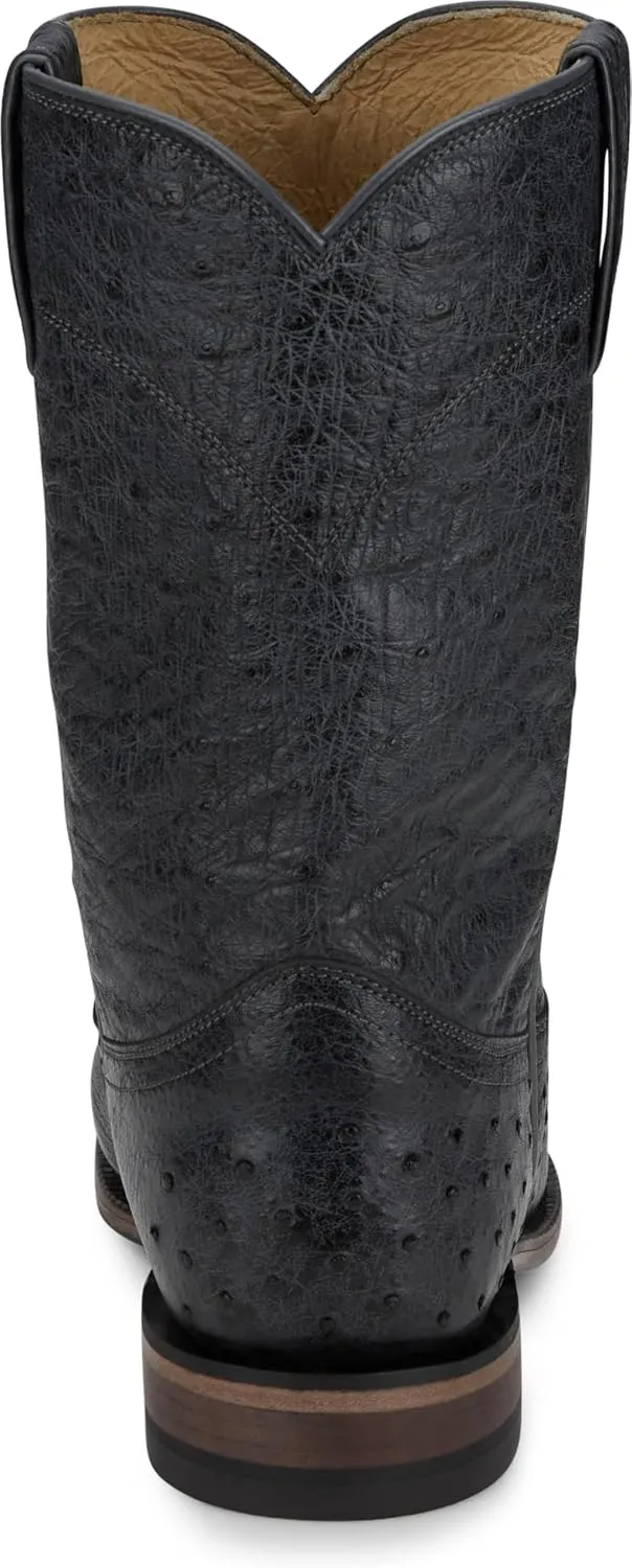 Justin Stinson 10" Smooth Ostrich Roper Men's Western Boots, Premium Exotic Leather, Durable Construction, Stylish Design