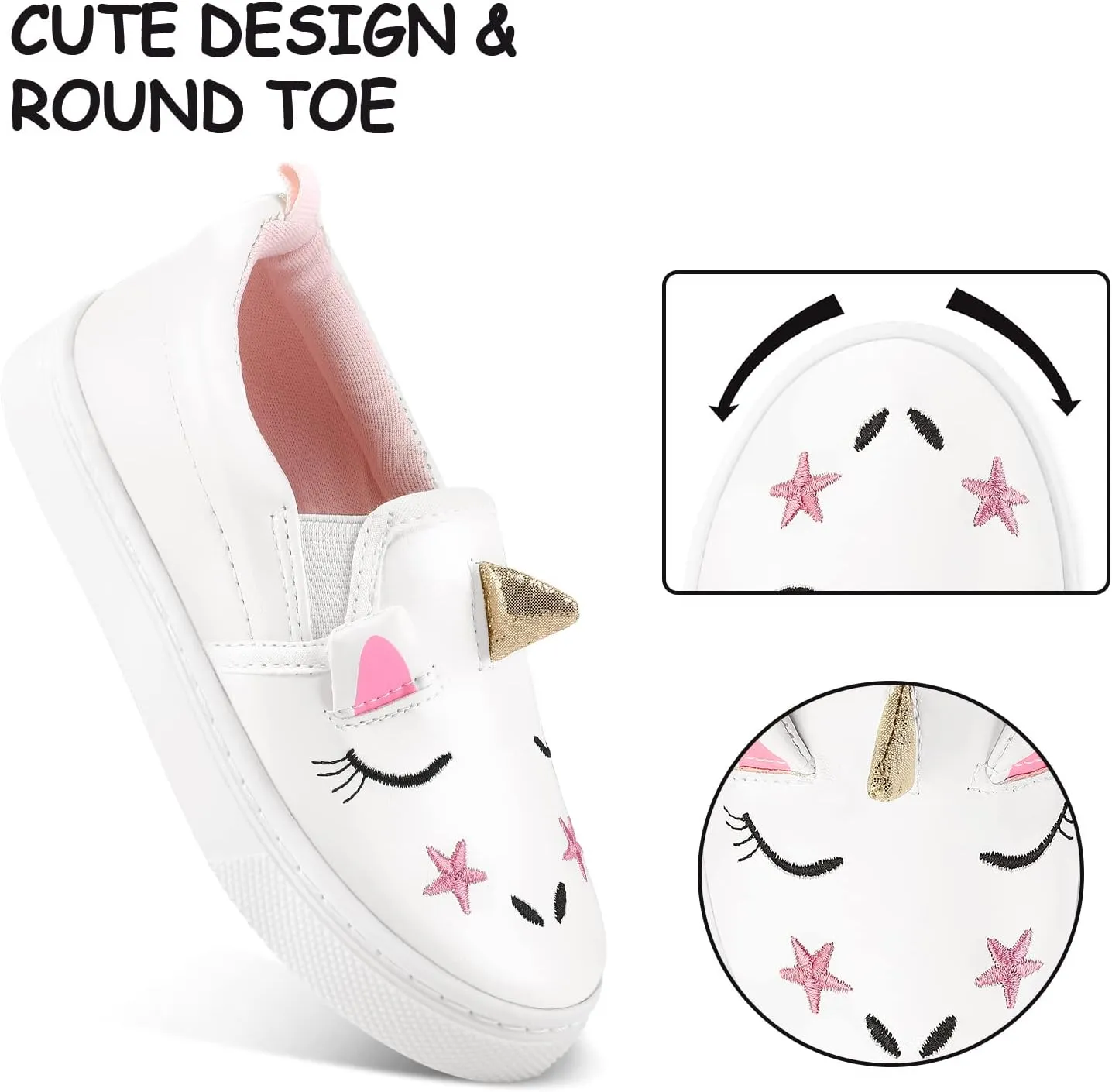 K KomForme Toddler Sneakers for Girls Boys Slip On Canvas Walking Shoes