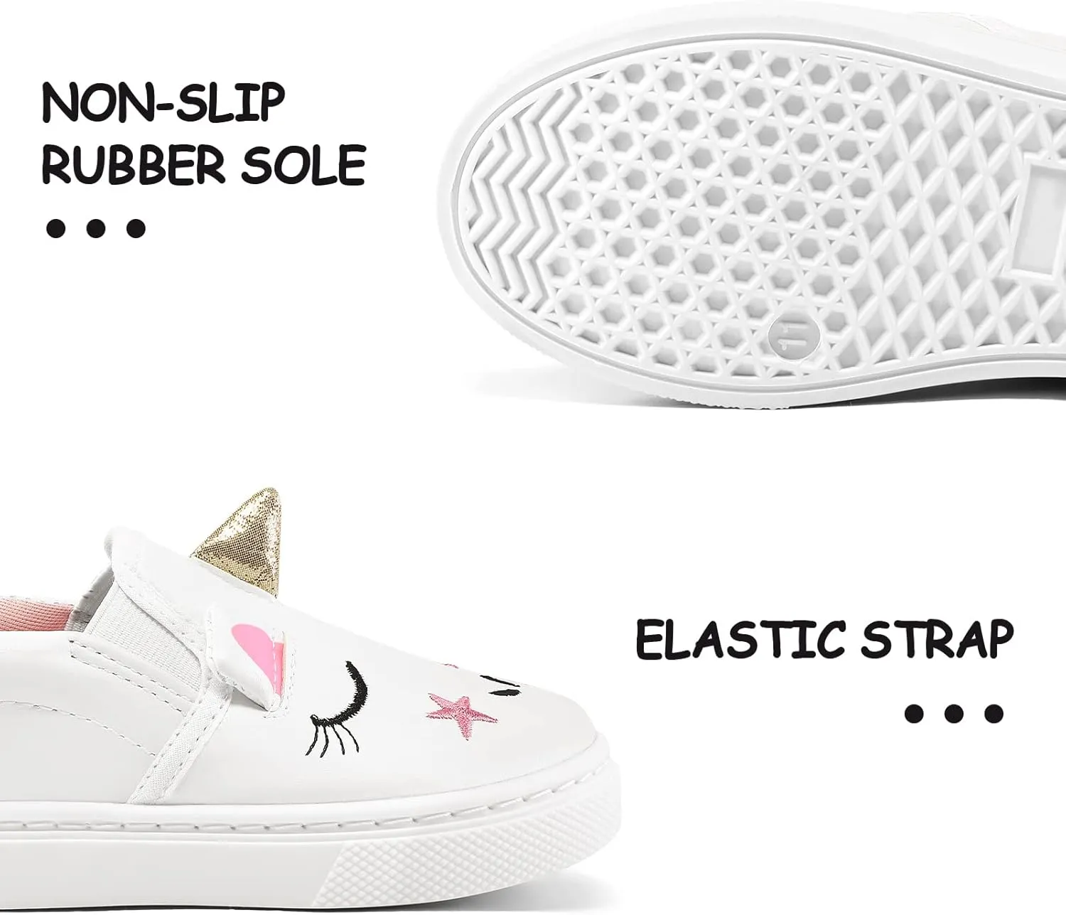 K KomForme Toddler Sneakers for Girls Boys Slip On Canvas Walking Shoes